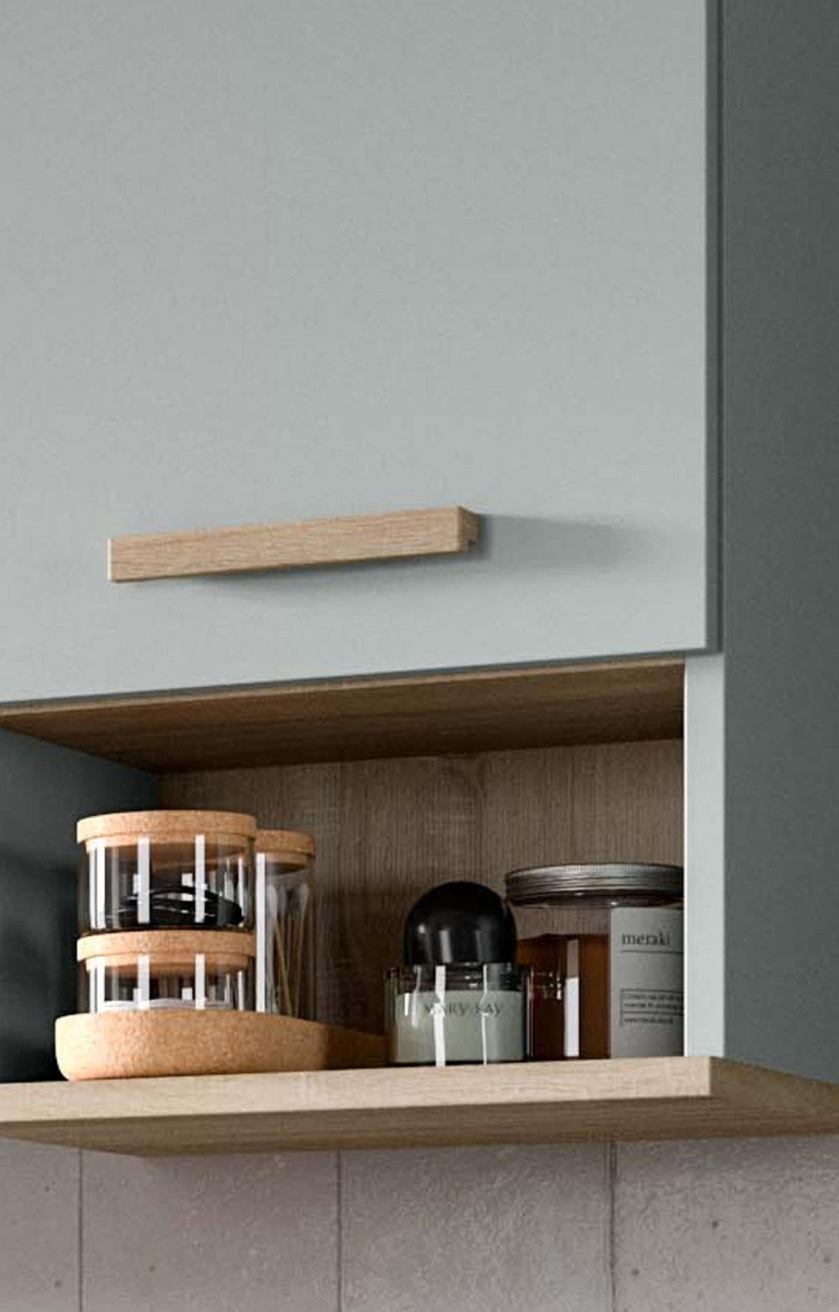 HÄNGESCHRANK grün, Eiche 34 x 68 cm, Badschrank hängend skandinavisch - Eichefarben/Grün, Holzwerkstoff (34/68/28cm) - Inn.Furn