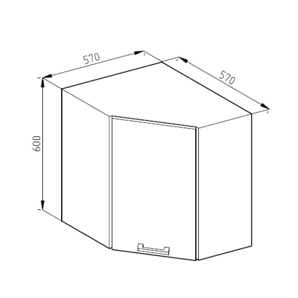 Thumbnail - Vicco Eckhängeschrank, Grau, Weiß, Holzwerkstoff, 2 Fächer, Formgebogen, 57x60x34.1 cm, Küchen, Küchenmöbel, Küchenschrä...