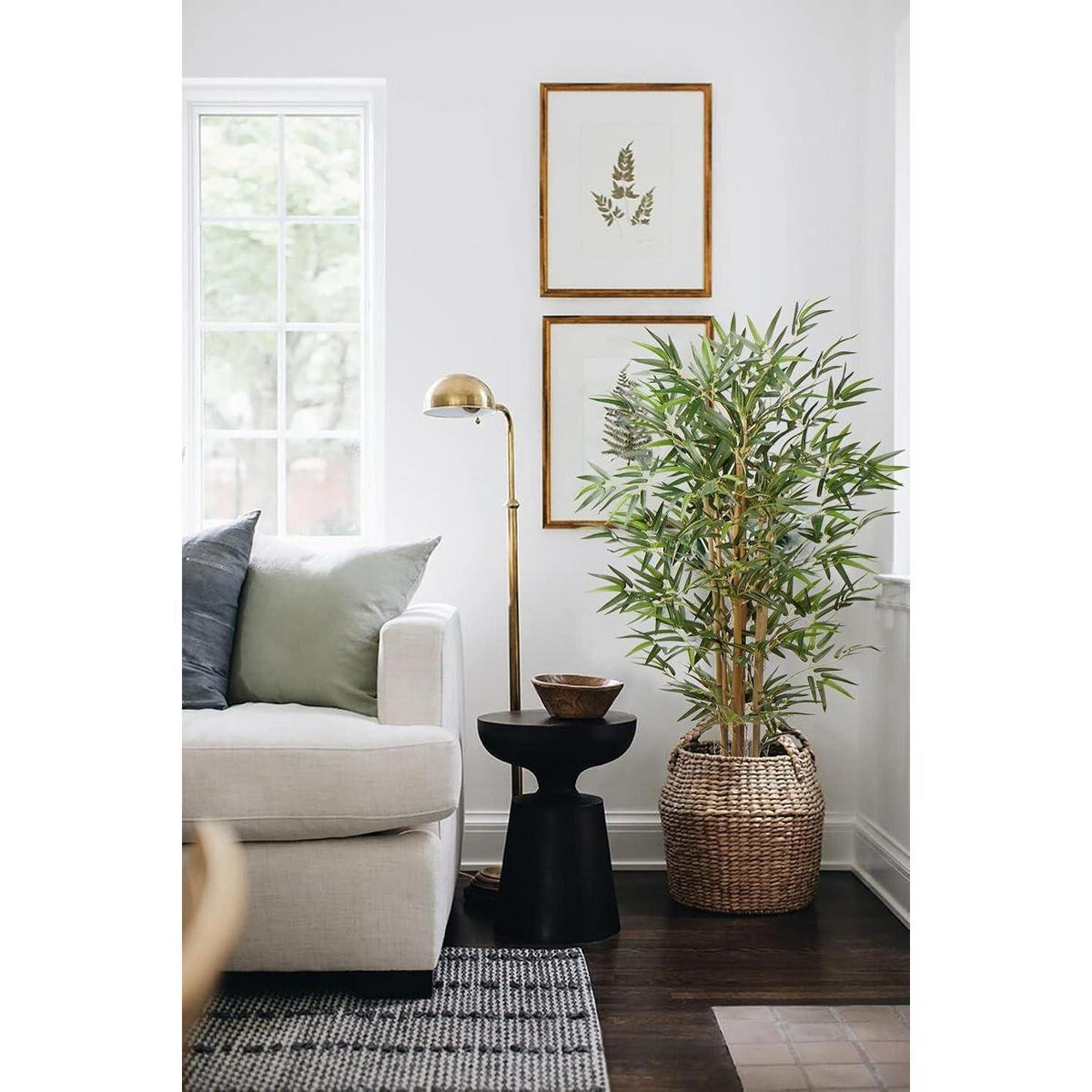 KUNSTPFLANZE Bambusbaum mit Echtholzstamm 121.9 cm - Grün, Naturmaterialien (121.9cm)