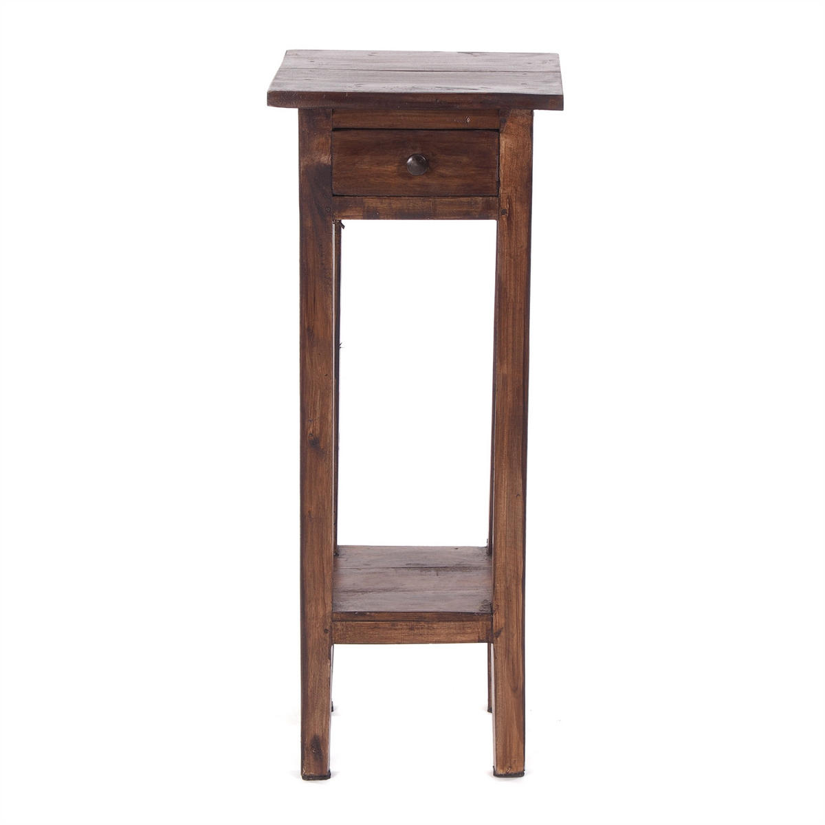 TELEFONTISCH NAPOLEON Recyclingholz massiv braun - Braun, Holz (34/45/64cm) - DESIGN DELIGHTS
