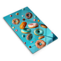 GLASPLATTE 30x52 cm Bunte Donuts - Grau, Glas (30/52cm) - Wallfluent
