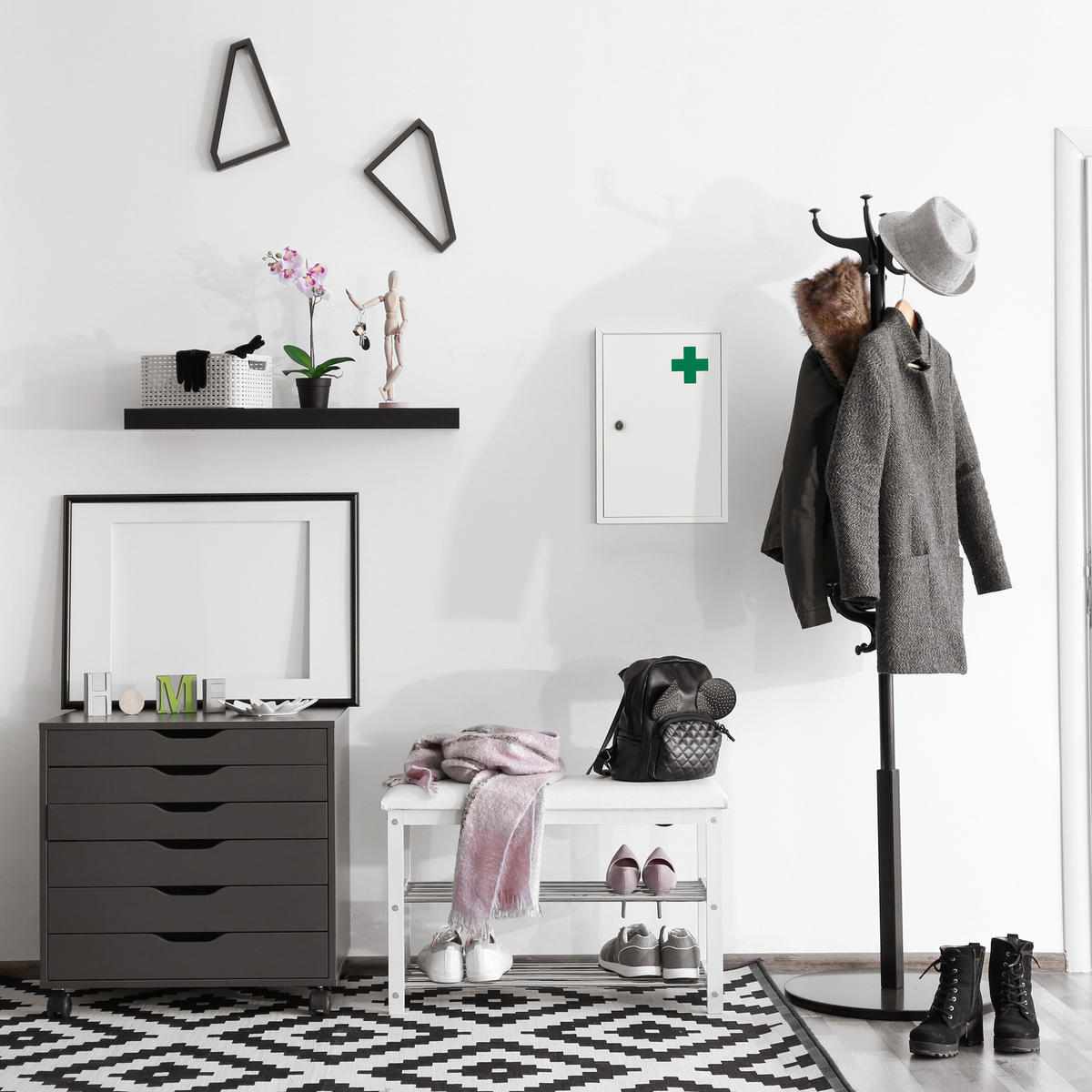 MEDIZINSCHRANK - Weiß, Metall (21.5/32/8cm) - Relaxdays