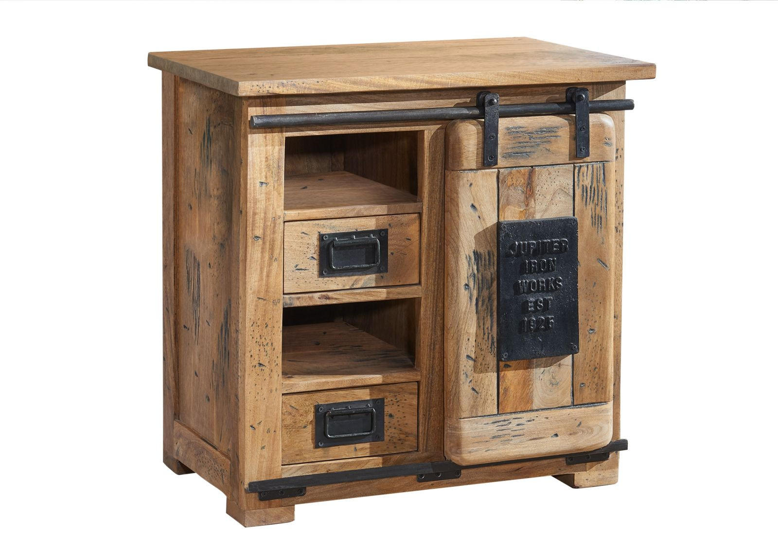 KOMMODE Mango 70x45x70 natur lackiert RAILWAY #123 - Naturfarben, Holz (70/70/45cm) - Massivmoebel24