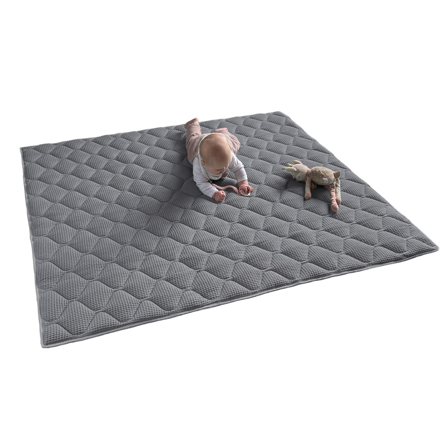 KRABBELDECKE Grau 120x120cm - Grau, Textil (120/120cm) - Sanosoft