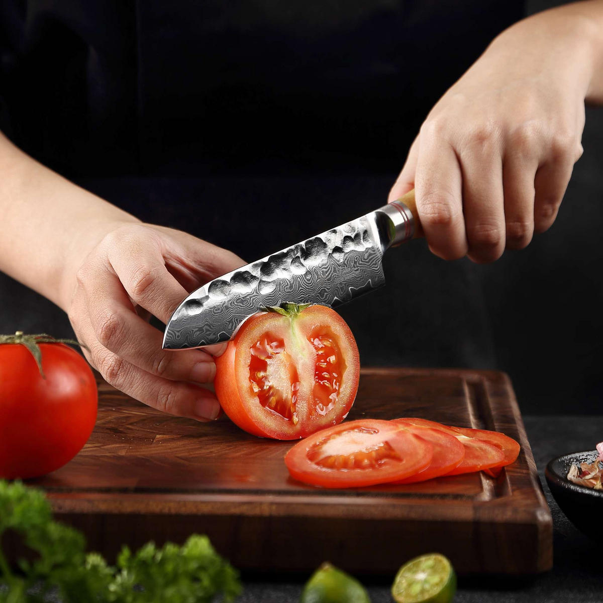 MESSERSET 3-tlg. 9–17,5 cm - Braun, Leder/Holz - Wakoli