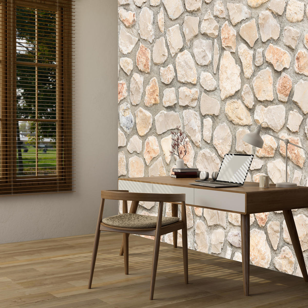 FOTOTAPETE für Wohnzimmer Steinmauer Ziegel Wand Industrial Textur 350x256 - Weiß/Grau, Papier (350/256cm) - Muralo