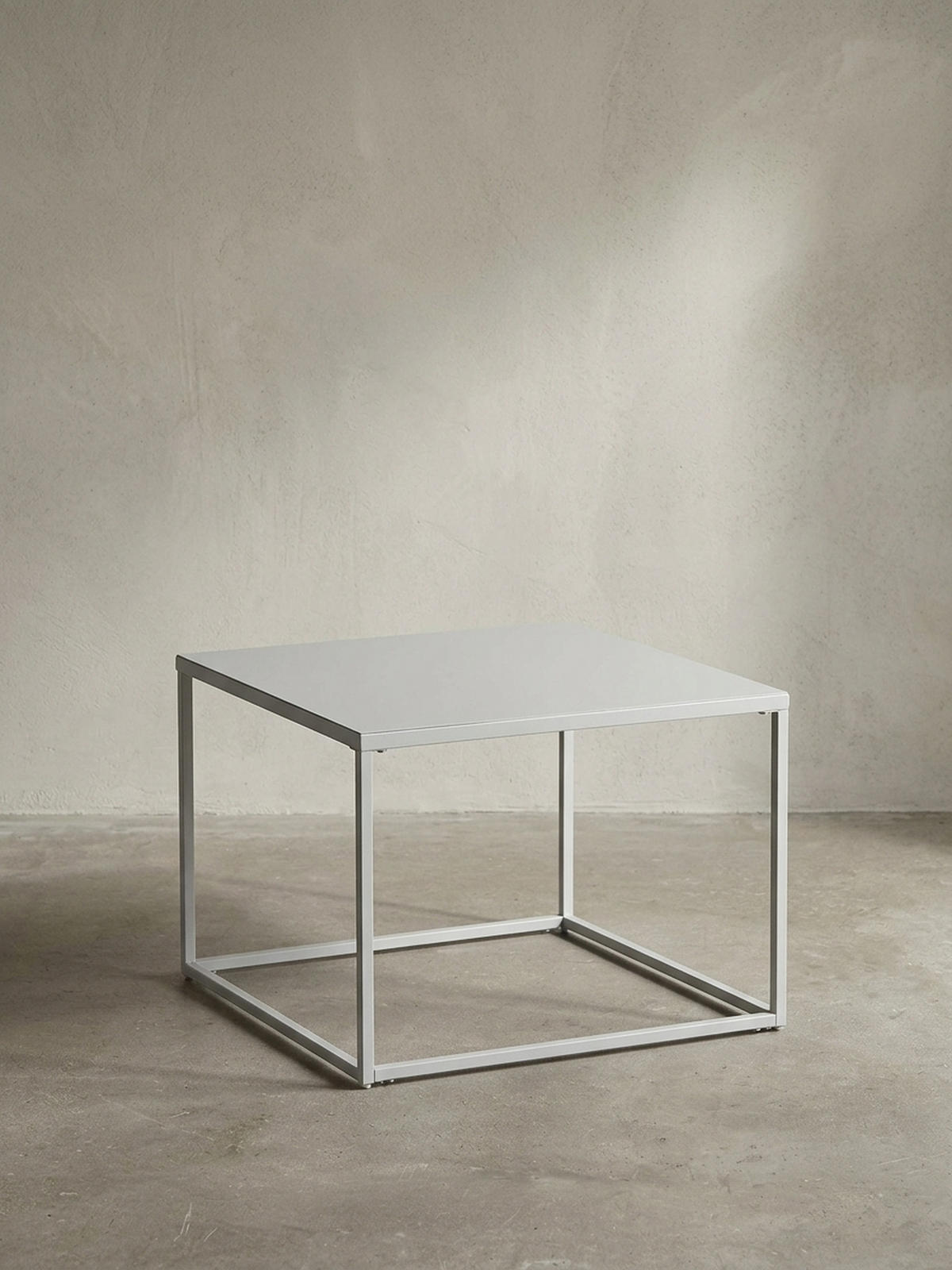COUCHTISCH Weiß Metall Industrial 60x60x40 cm, Quadratisch - Weiß, Metall (60/60/40cm) - KADIMA DESIGN