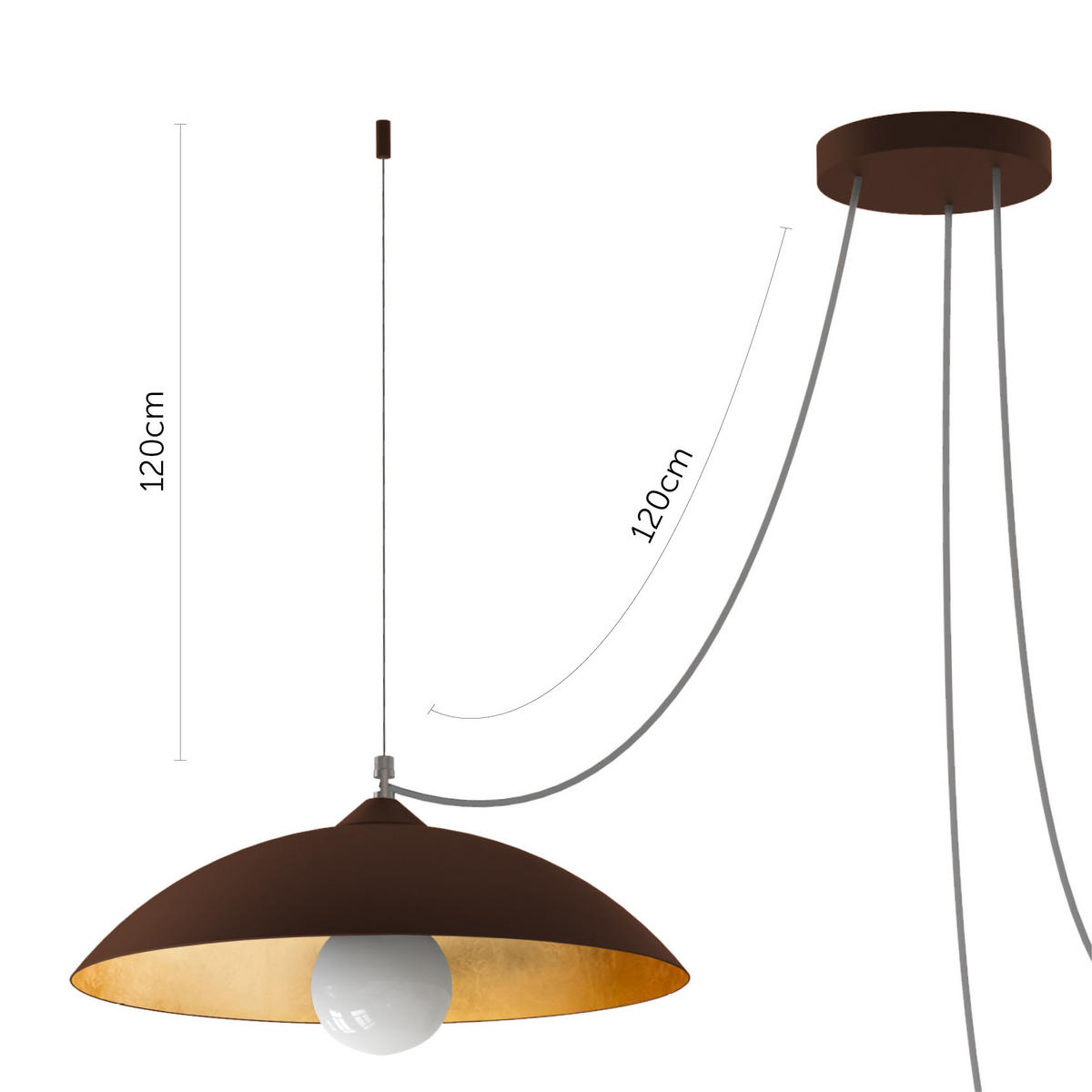 HÄNGELEUCHTE Dream X2 - Goldfarben, Metall (40/40/9cm) - Lumicom