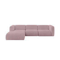 ECKSOFA Ottomane Links MIRA-L2 318x179x89 Rosa Cord - Schwarz/Rosa, Holzwerkstoff/Kunststoff (318/179cm) - ALTDECOR