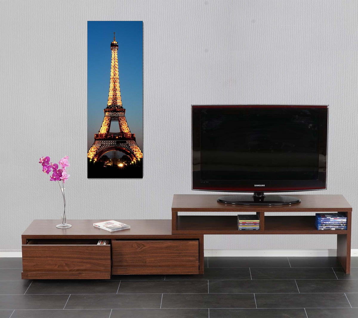 LED-BILD MIT TIMER EIFFELTURM Mehrfarbig - Multicolor, Holz (35/100cm) - Jamb