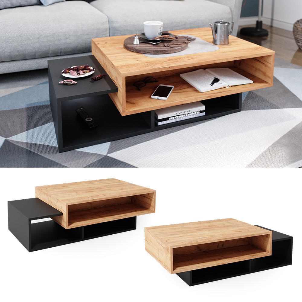 COUCHTISCH Bari Anthrazit 105 x 60 cm - Anthrazit, Holzwerkstoff (60/105/32cm) - Vicco