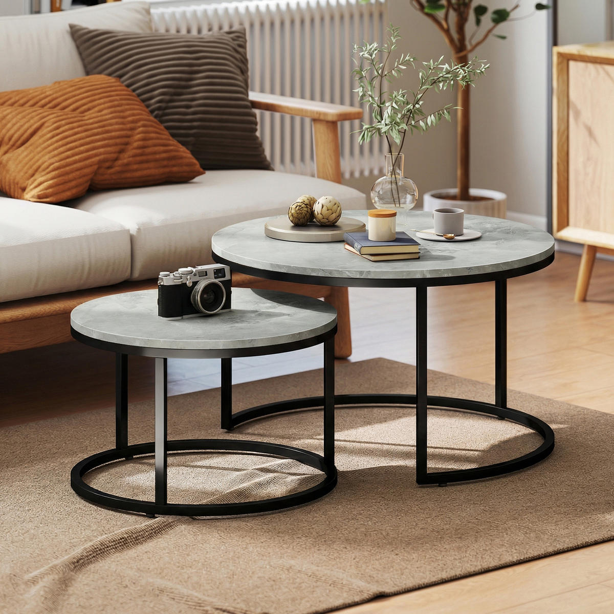 BEISTELLTISCH Grau 78.5/78.5/46.5cm - Grau, Metall (78.5/78.5/46.5cm)