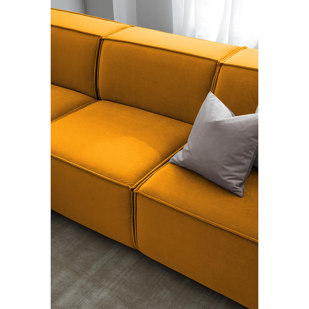 ECKSOFA mit Longchair - Gelb/Schwarz, Kunststoff/Textil (260/177cm) - home24