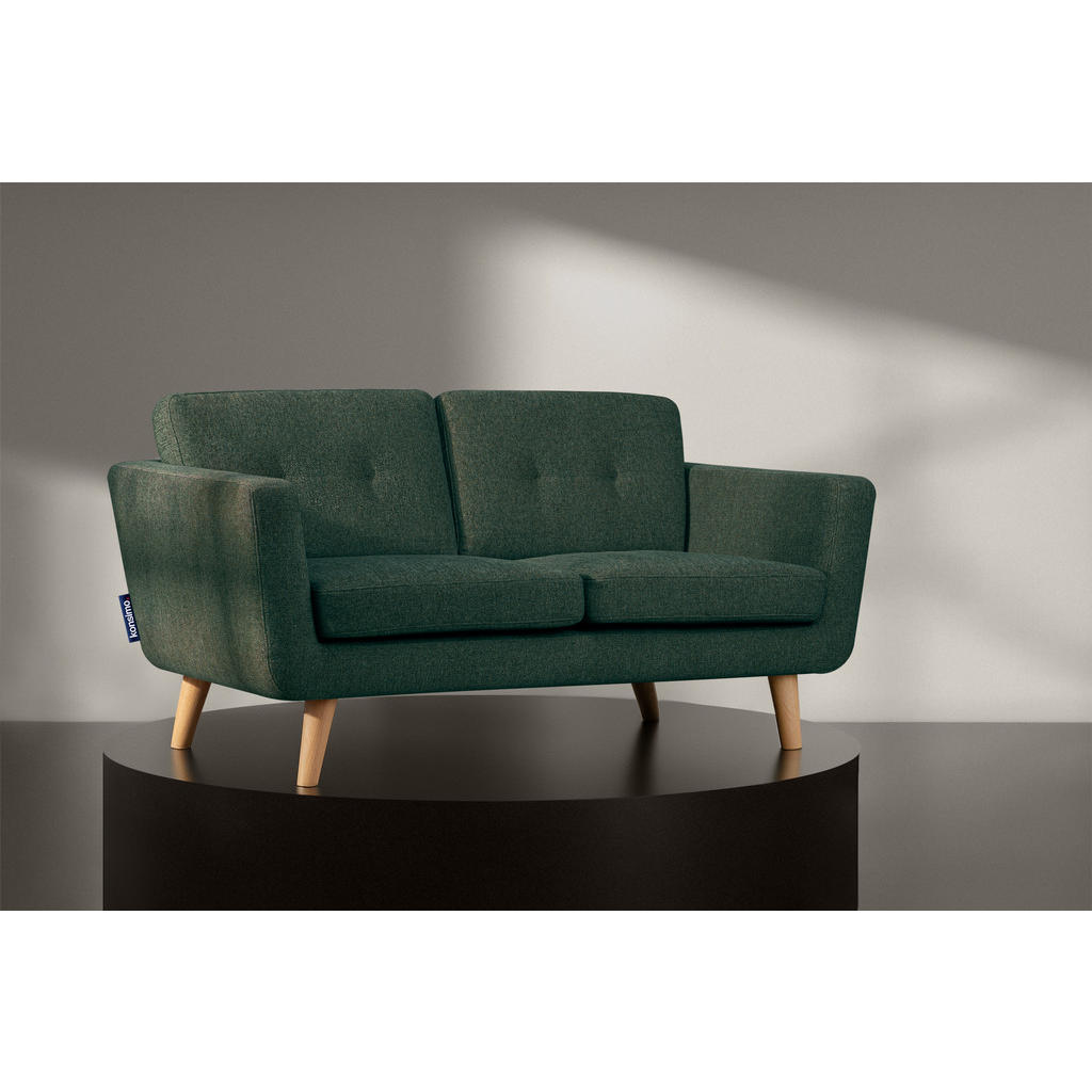 Thumbnail - Konsimo® 2-Sitzer-Sofa, Blau, Braun, Textil, 88x80x153 cm, Wohnzimmer, Sofas & Couches, Sofas, 2-Sitzer Sofas