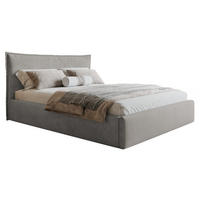 POLSTERBETT 160x200 cm Zenito Slim mit Kissen-Kopfteil, Bettkasten, Hellgrau - Hellgrau, Holz/Textil (160/200cm) - Emporius