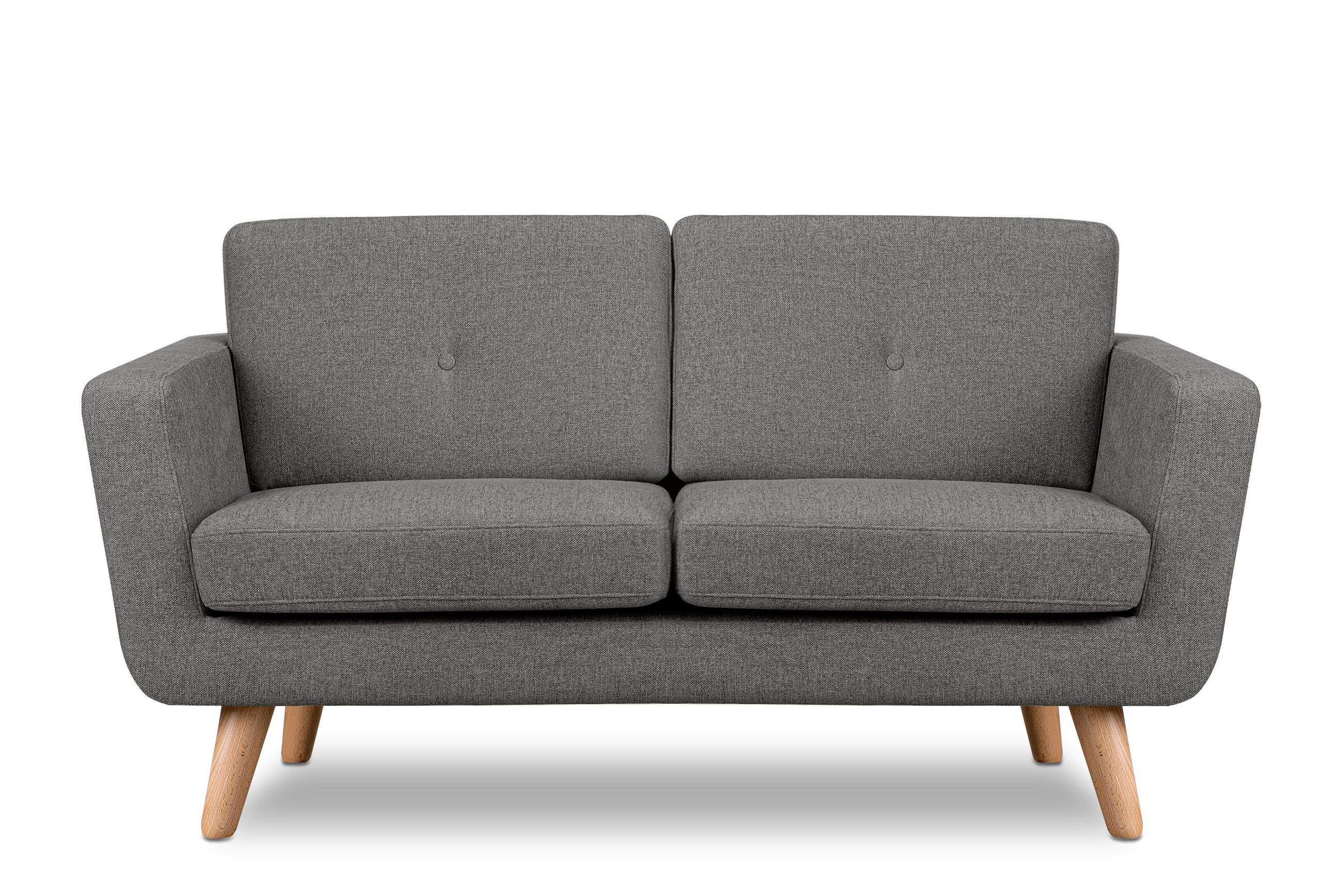 2-SITZER-SOFA TAGIO II mit Armlehnen, Aschgrau - Grau, Textil (88/80/153cm) - KONSIMO®