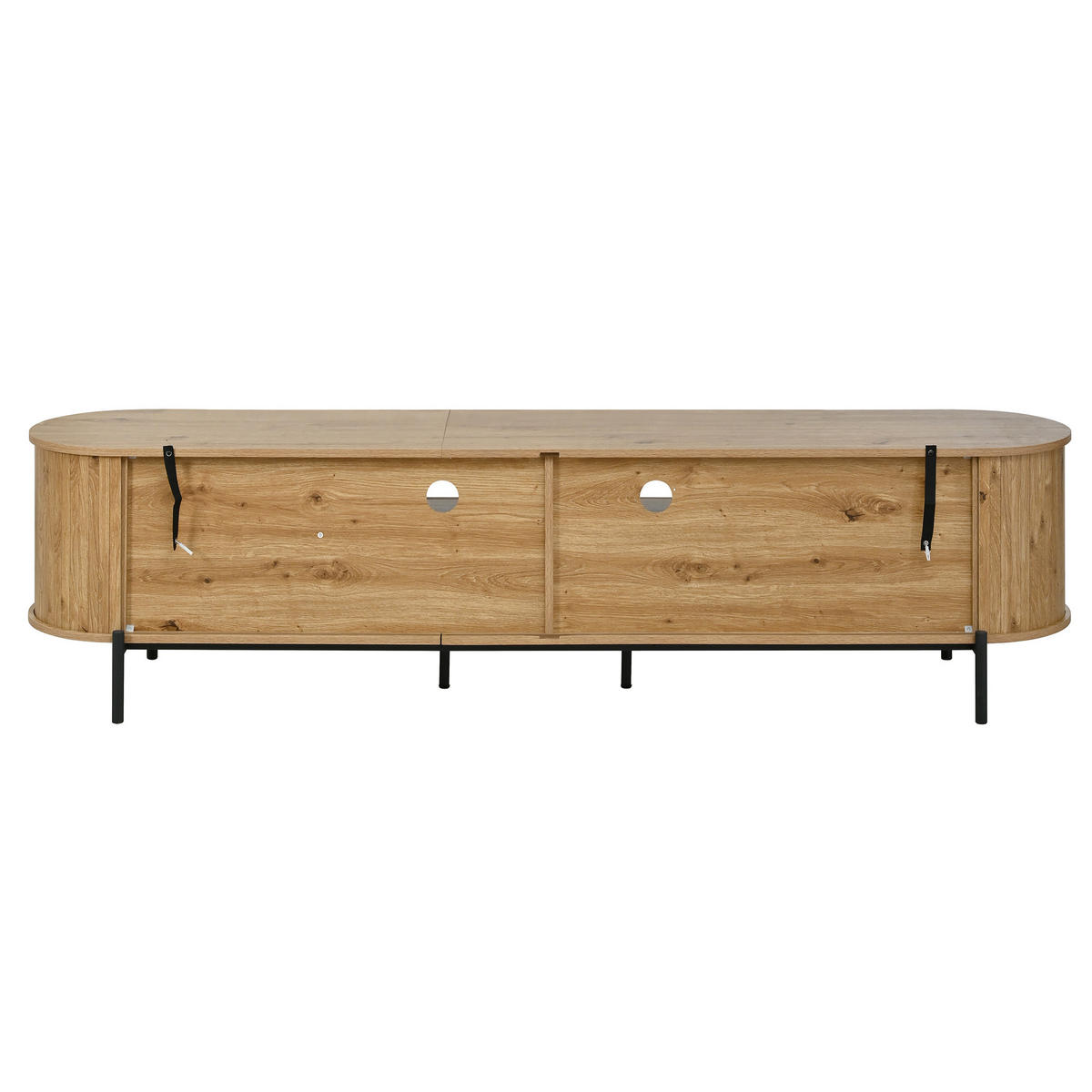 OBÝVACÍ STĚNA, 3dílná, TV skříňka, ratan - přírodní, kompozitní dřevo (200/49.5/40cm) - FLIEKS