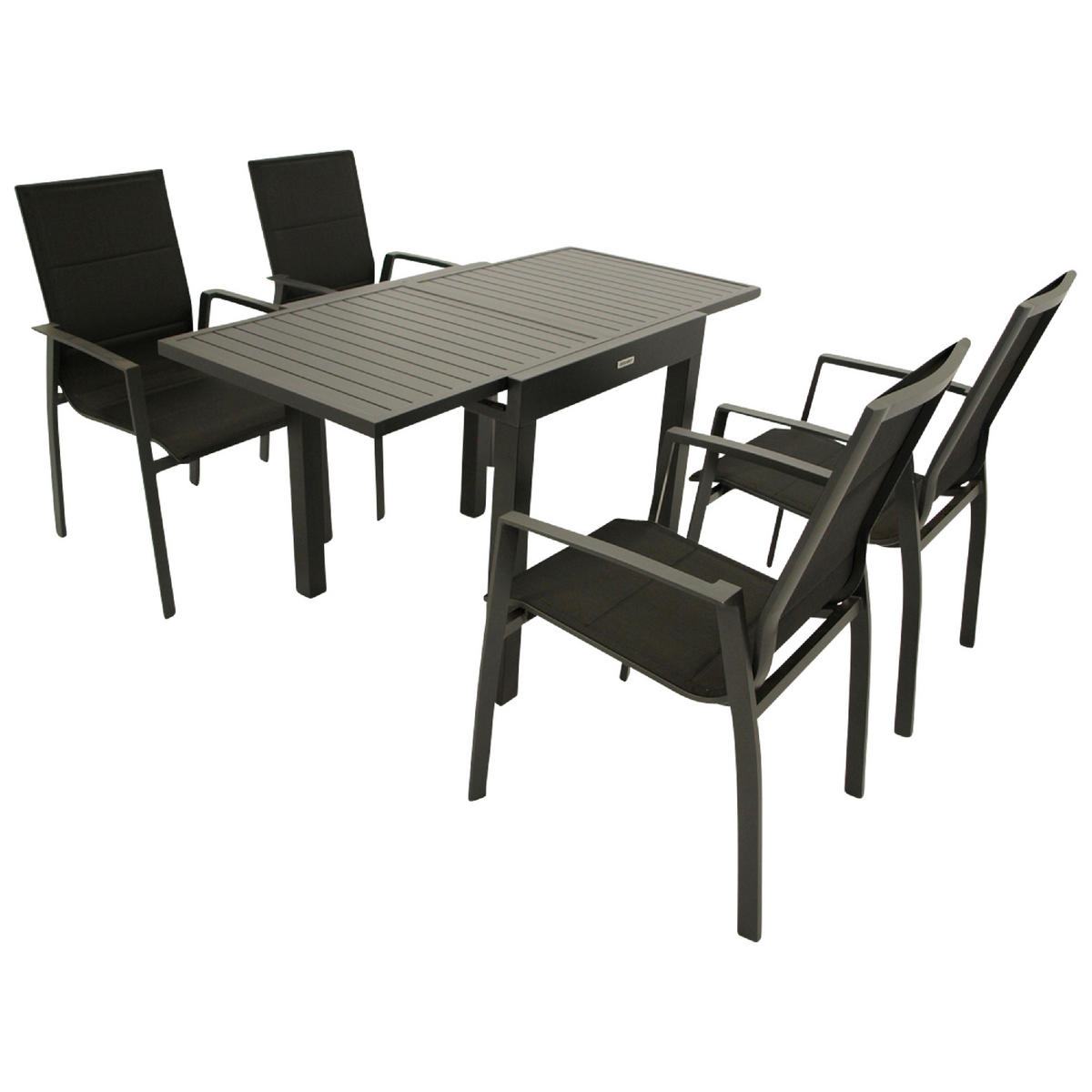 GARTEN-GARNITUR Sunderland - 5-teilig - Schwarz, Metall - TPFGarden