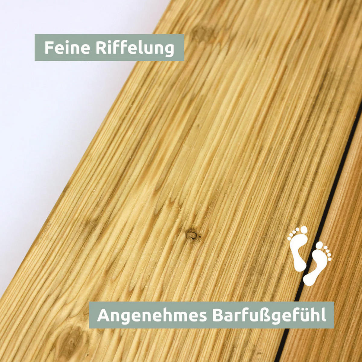 HOLZFLIESE Lärchenholz 43x43cm Terrassenfliese quadratisch - Braun, Holz (43/43/4.5cm) - DELUKE