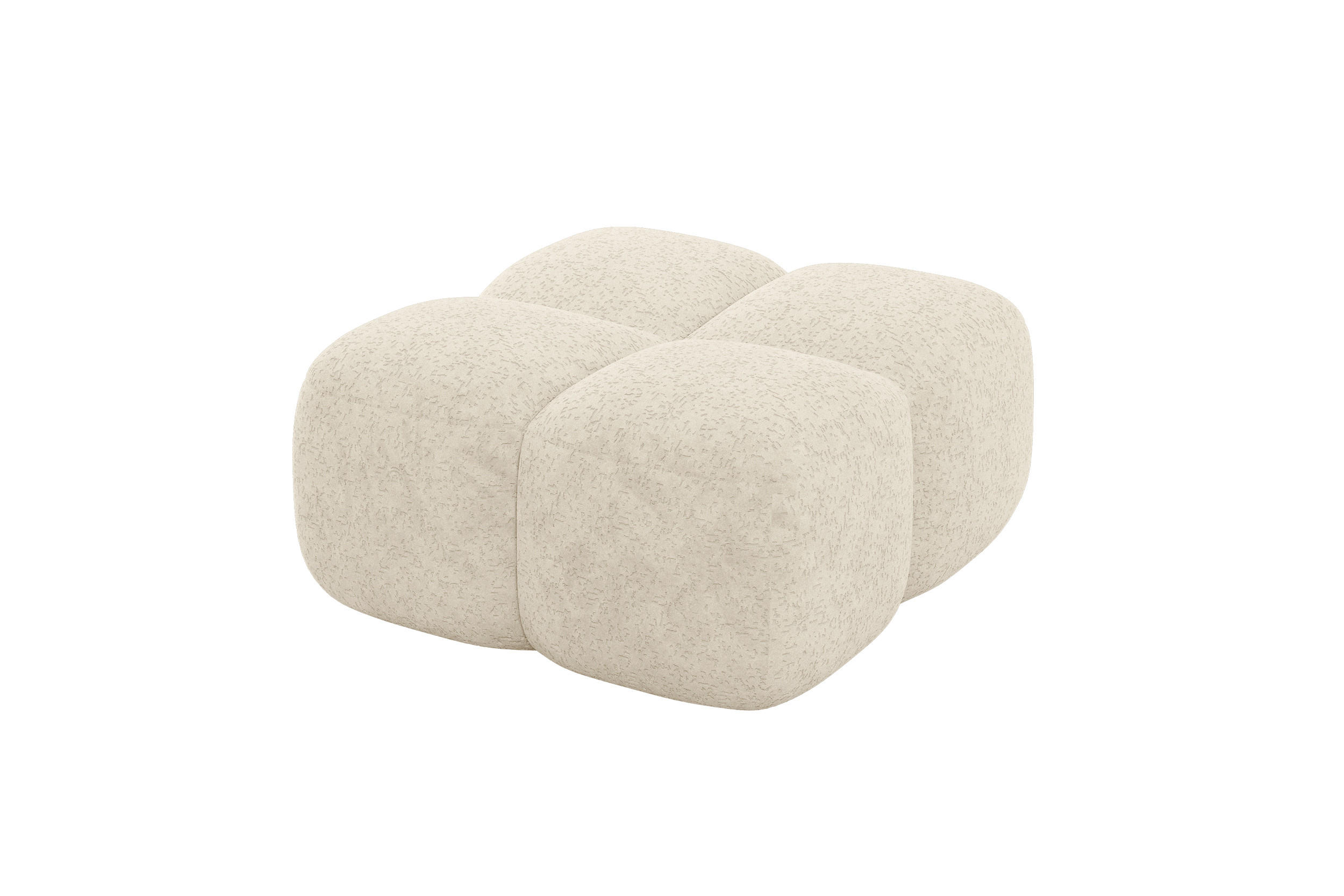 POUF Miko-Puf 90x90x45 Creme cm Velours Modular Sitzhocker - Creme/Schwarz, Holzwerkstoff/Kunststoff (90/43/90cm) - ALTDECOR