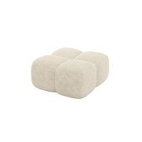 POUF Miko-Puf 90x90x45 cm Creme Velours Modular Sitzhocker - Creme/Schwarz, Holzwerkstoff/Kunststoff (90/43/90cm) - ALTDECOR