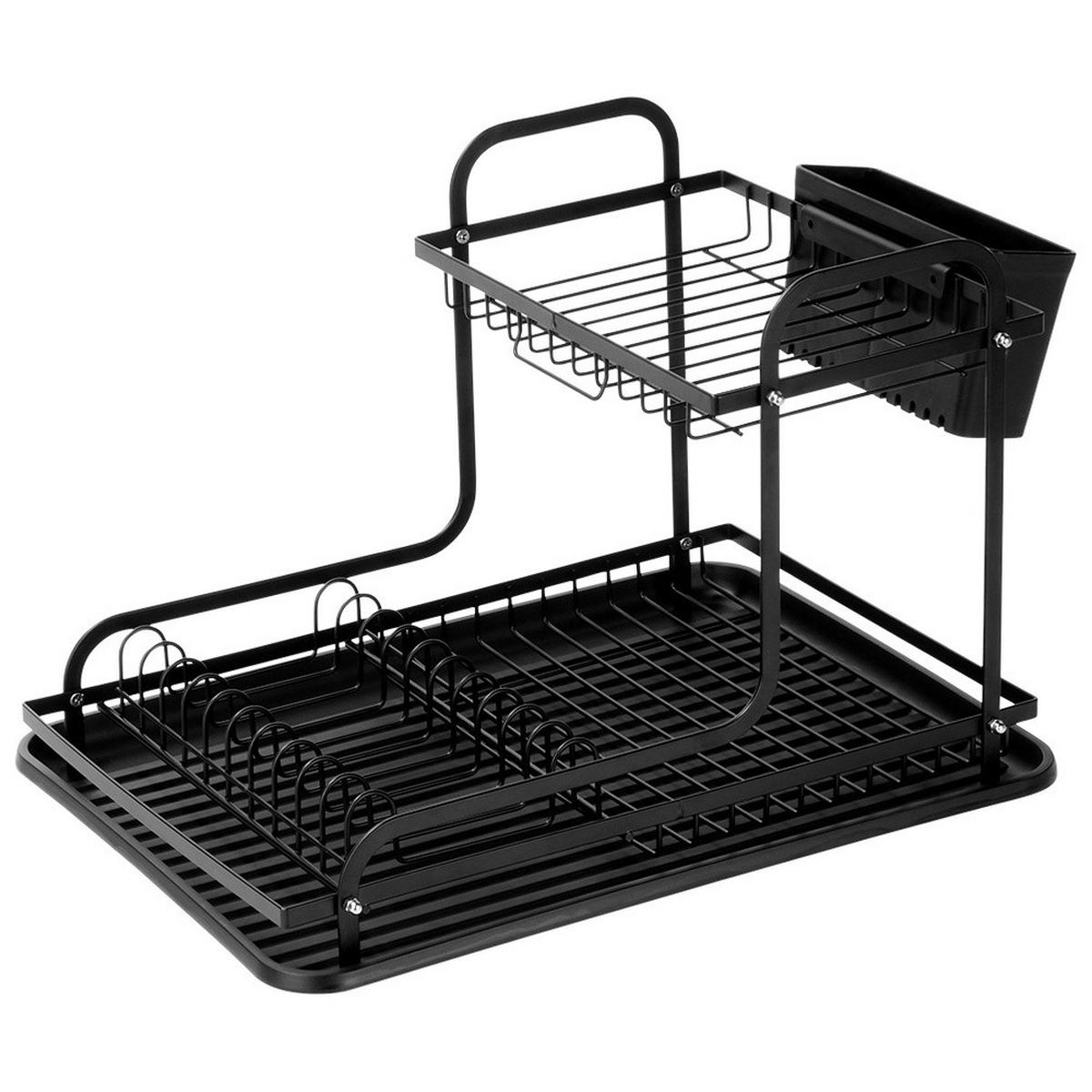 GESCHIRRTROCKNER Schwarzer zweistöckiger Radka 42,5 x 32 x 29 cm - Schwarz, Metall (42.5/29/32cm) - Orion 
