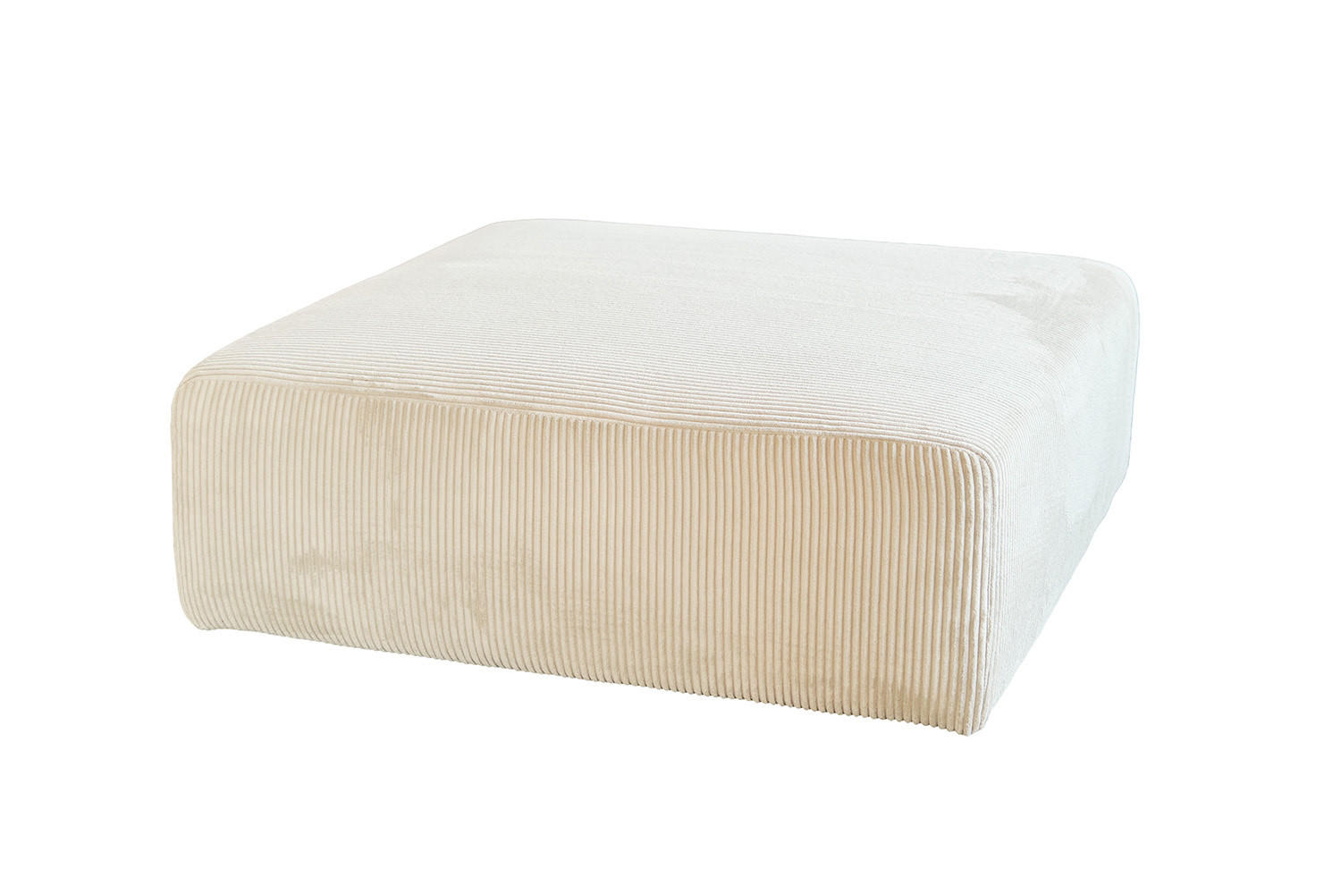 SITZELEMENT MODULSOFA WIOLO SOFT Cremeweiß Cord - Creme/Schwarz, Kunststoff/Textil (111/43/111cm) - KAWOLA