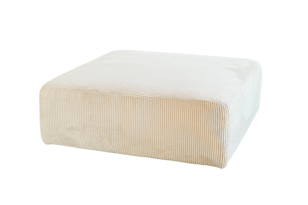 SITZELEMENT MODULSOFA WIOLO SOFT Cremeweiß Cord - Creme/Schwarz, Kunststoff/Textil (111/43/111cm) - KAWOLA