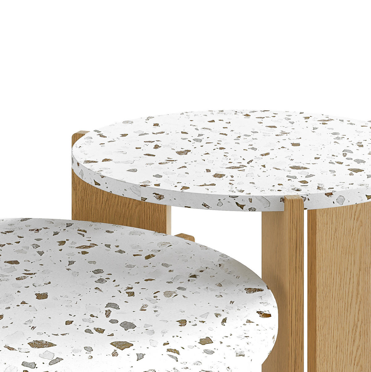 COUCHTISCH 70/70/35 cm aus MDF in Natur mit Nesting-Design - Weiß, Holzwerkstoff (70/70/35cm) - OKMYHOME