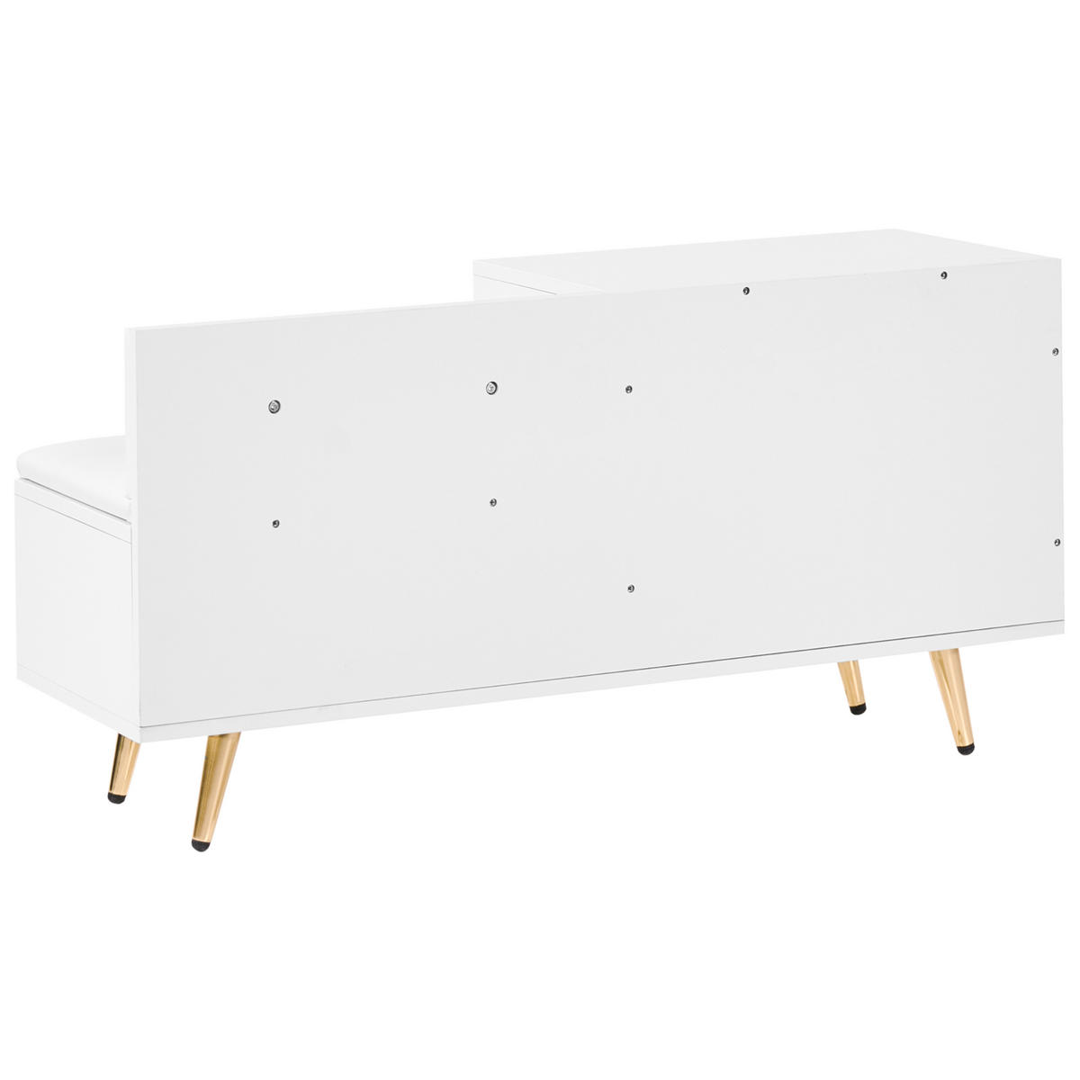BANCĂ PENTRU PANTOFI albă Kelowna - alb/auriu, compozit lemnos (100/50/35cm) - Beliani