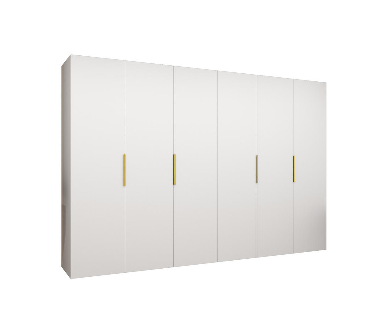 DREHTÜRENSCHRANK 202/300/52 6-türig - Goldfarben/Weiß, Holz (300/202/52cm) - MÖBEL KRYSPOL