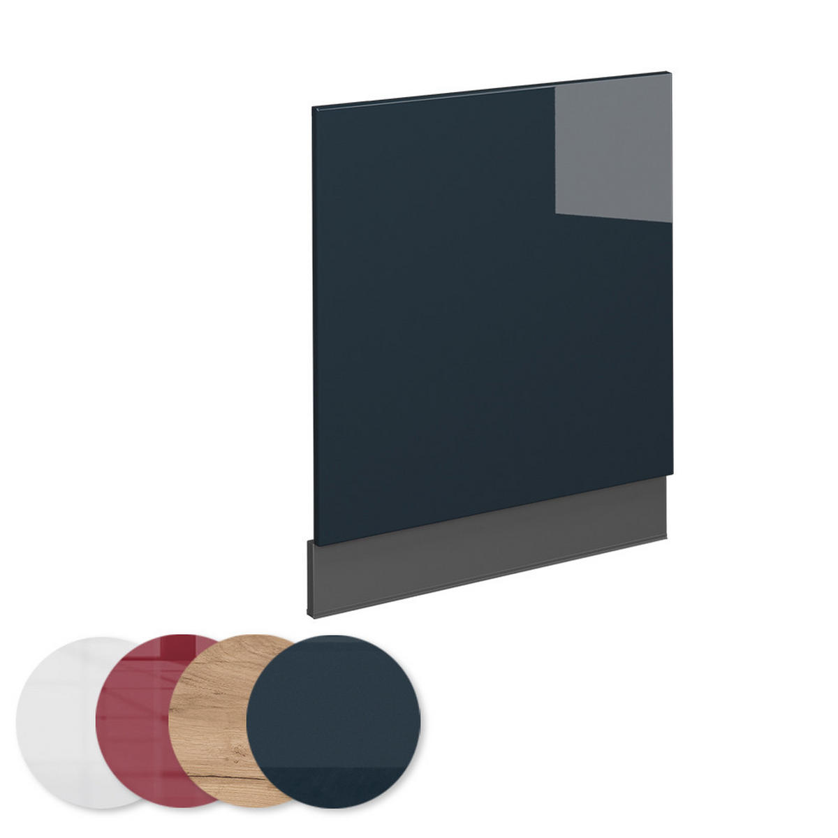 FRONTBLENDE Fame-Line Dunkelblau Hochglanz 60 cm, AP Eiche - Anthrazit/Dunkelblau, Holzwerkstoff (60/67.4/1.6cm) - Vicco