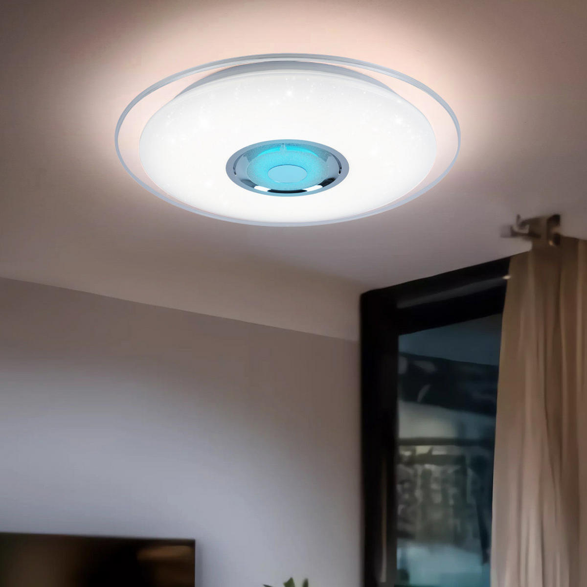 LED DECKENLEUCHTE Metall Weiß TUNE - Weiß, Metall (47.5/47.5/5.7cm) - Globo Lighting