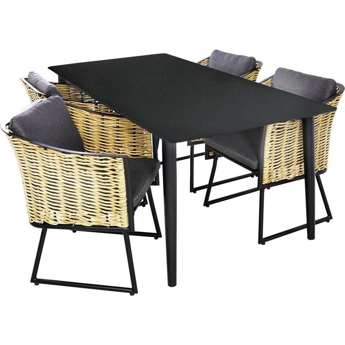 GARTENTISCH Crest - Schwarz - 180/90/75 cm - Schwarz, Glas (180/90/75cm) - Lesli Living