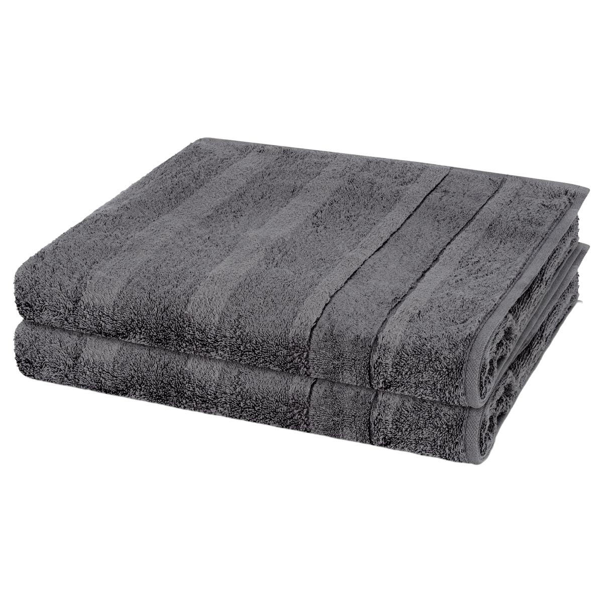 DUSCHTUCH Noblesse 2er-Set - Dunkelgrau, Textil (80/160cm) - Cawoe
