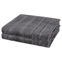 DUSCHTUCH Noblesse 2er-Set - Dunkelgrau, Textil (80/160cm) - Cawoe