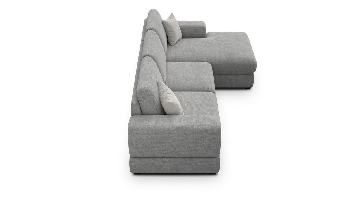 ECKSOFA OTTO 4-Sitzer, grau - Schwarz/Grau, Holz/Textil (279/159cm) - Courtois Laville
