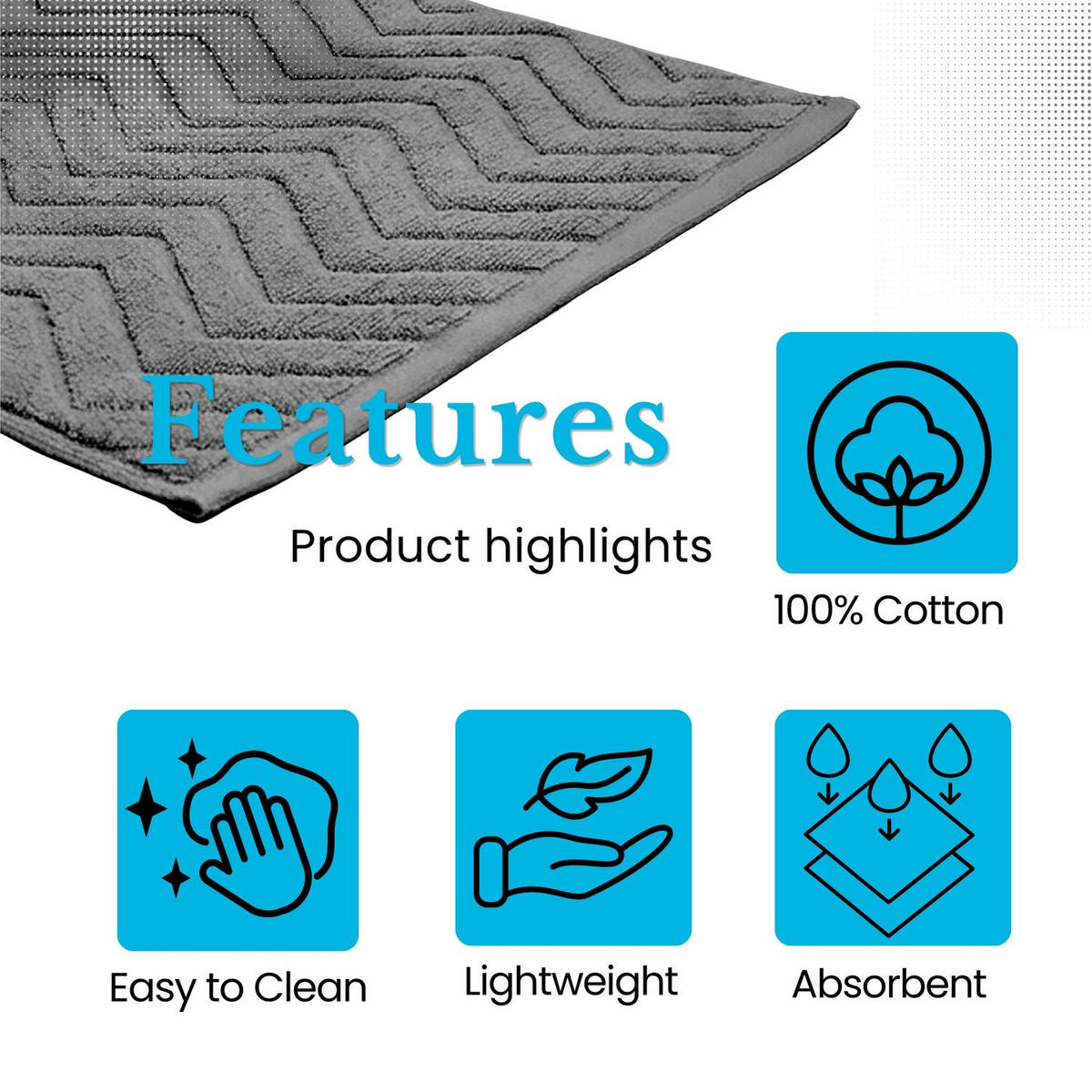BADEMATTE rutschfest mit Memory-Schaum (Grau) - Grau, Textil (50/80cm) - Intirilife
