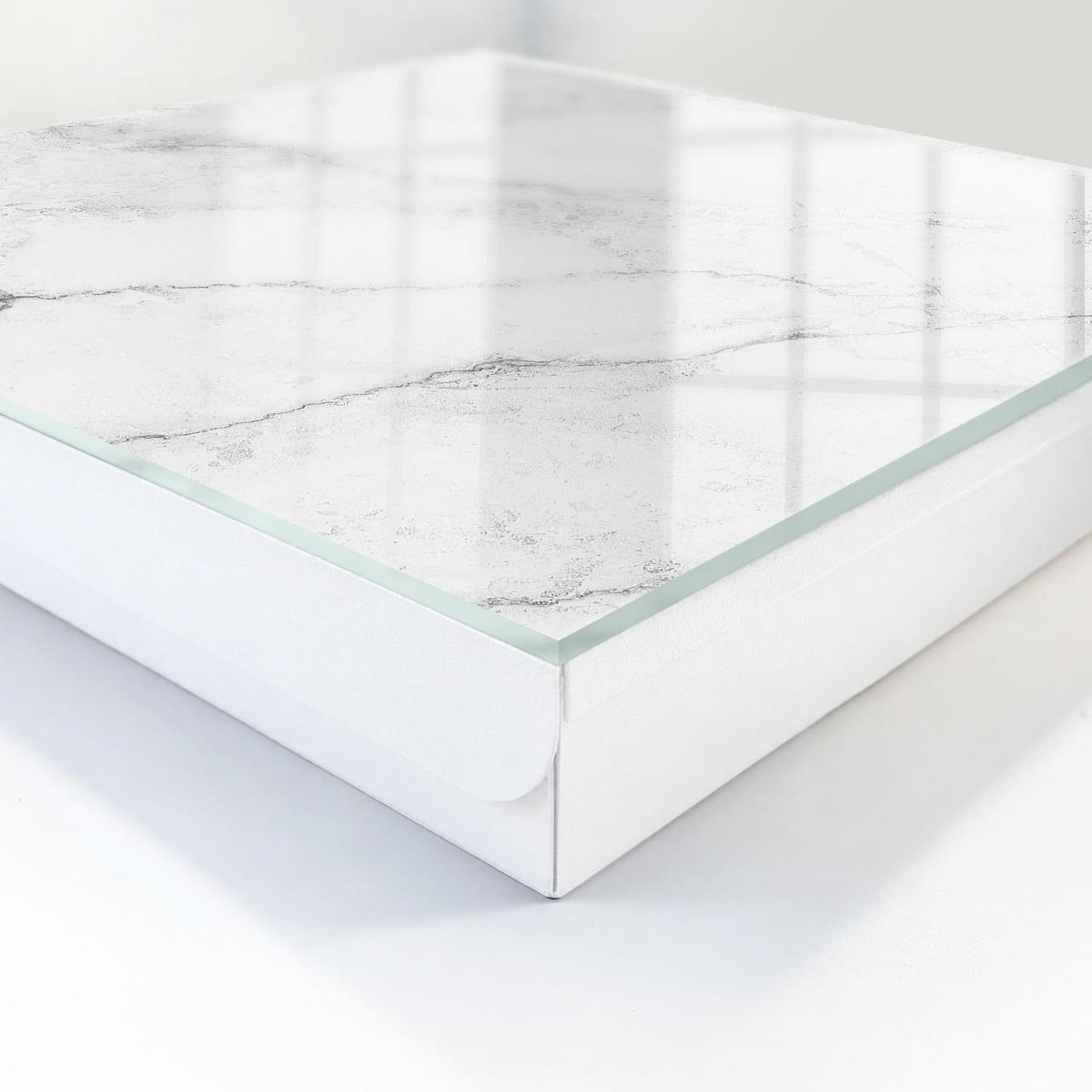 SCHLÜSSELBOX Weiß 30x30 cm – Türöffnung nach rechts - Graue Eleganz - Grau, Metall (30/30/5cm) - TULUP