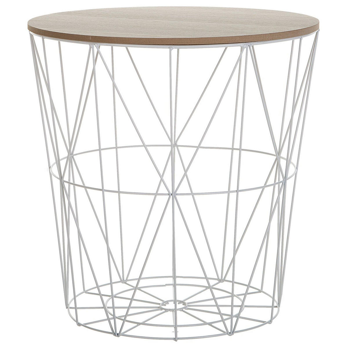 BEISTELLTISCH weiß/heller Holzfarbton 40 cm Lanark - Hellbraun/Weiß, Holzwerkstoff (40/40/40cm) - Beliani