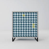 SIDEBOARD OUT OF CONTEXT, Grau, 57,5x42x67,5 cm, Schwarze Metall-Rahmenfüße - Multicolor/Schwarz, Holzwerkstoff/Metall (57.5/67.5/42cm) - SpaceRebels