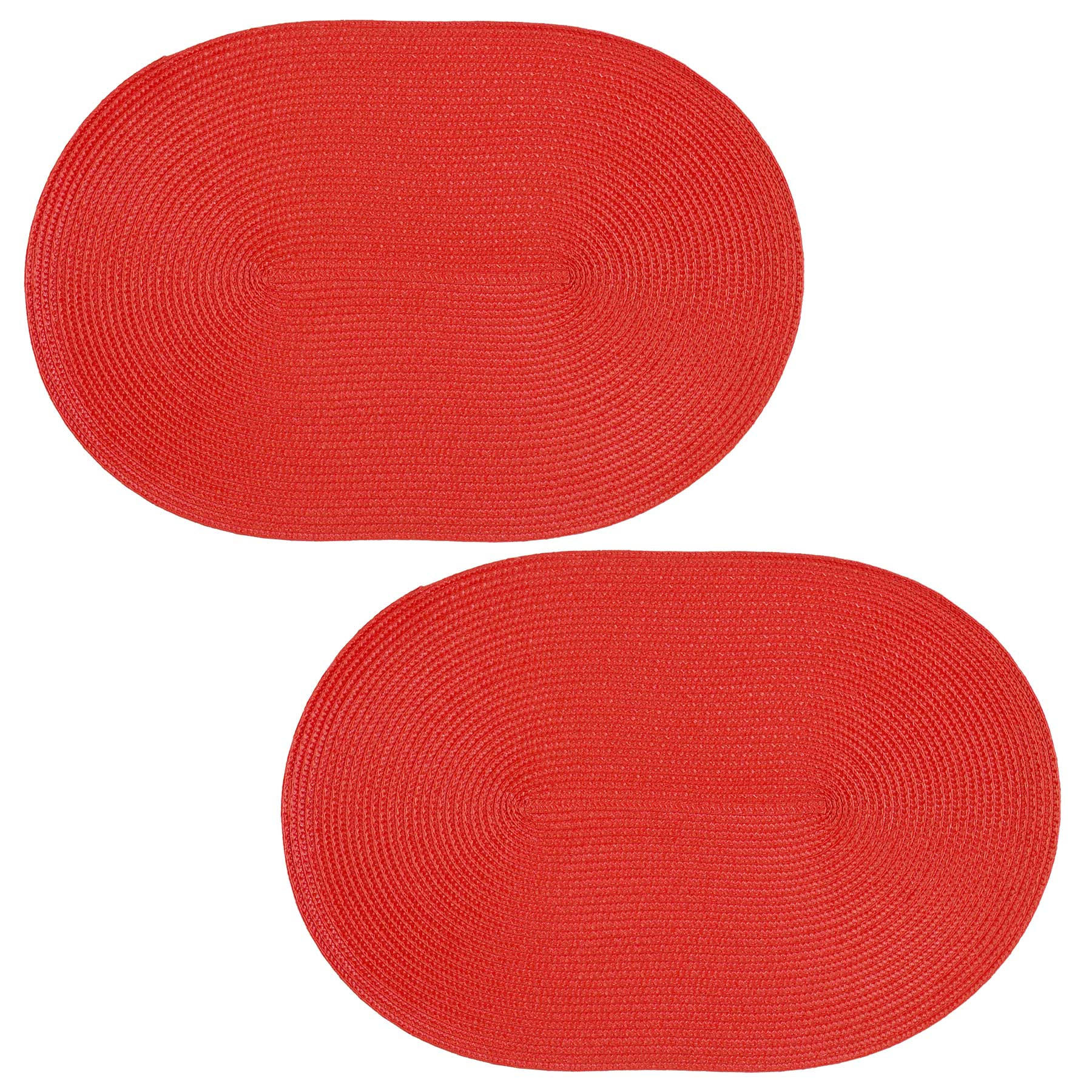 PLATZSET 2er Set Polypro Rot oval 45x30 cm Tischset - Rot, Kunststoff (30/45cm) - TiborTex
