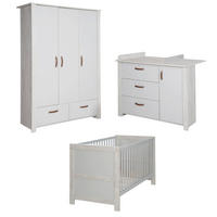 BABYZIMMER-SET Mila 3-teilig - Grau, Holzwerkstoff (135/190/142cm) - Roba