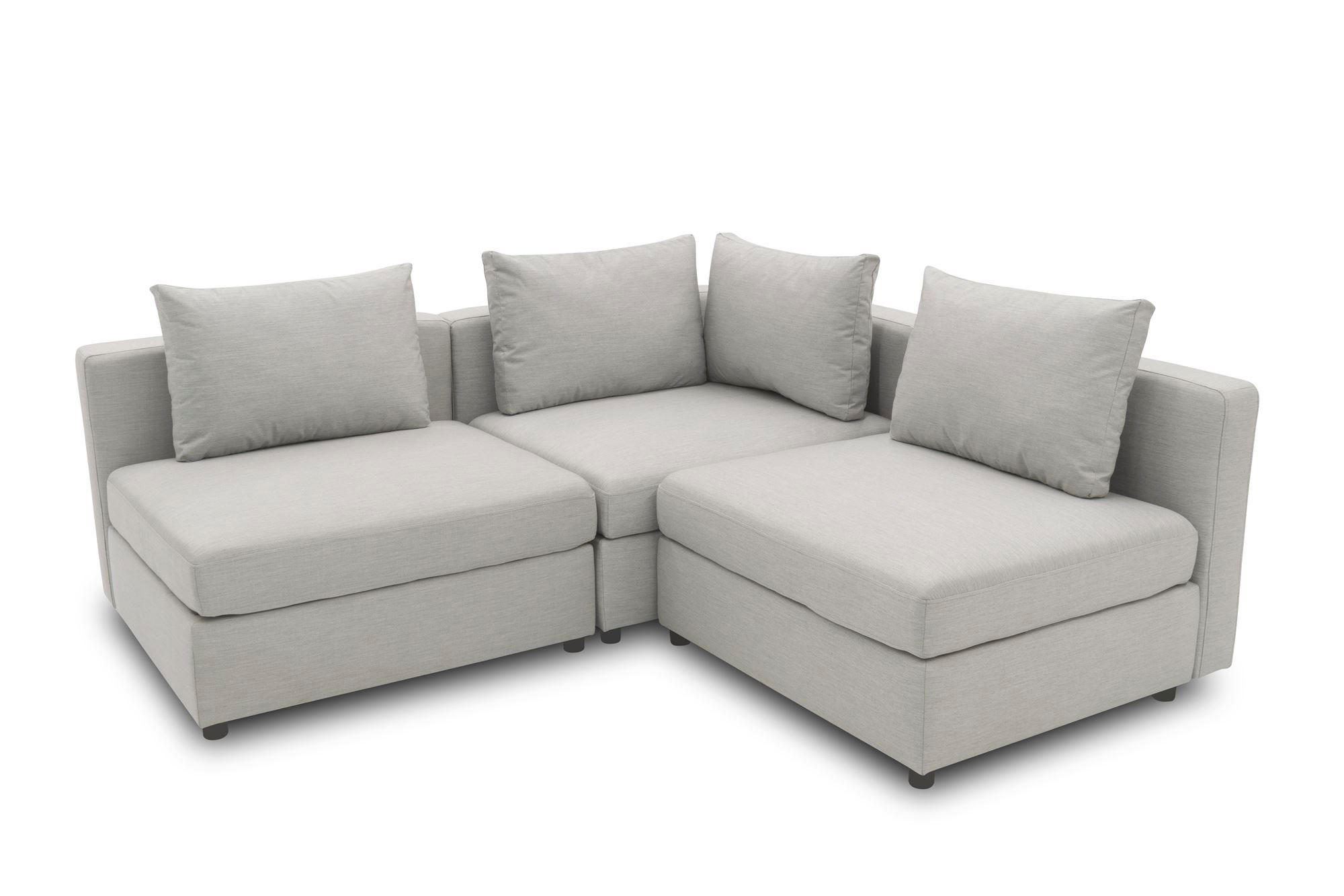 GARTENLOUNGE-SET 2 Bozhana mit Outdoorbezug in silber - Silberfarben, Kunststoff - 58aufmkessel