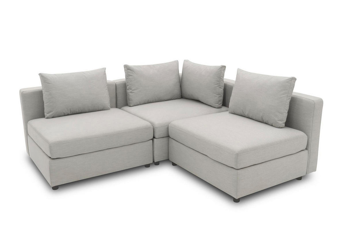 GARTENLOUNGE-SET 2 Bozhana mit Outdoorbezug in silber - Silberfarben, Kunststoff - 58aufmkessel