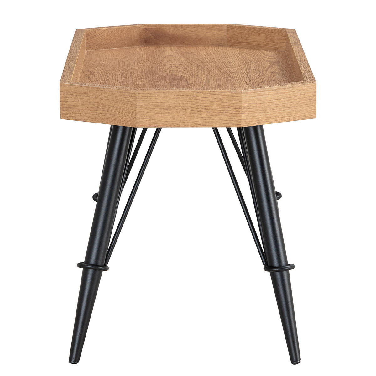 COUCHTISCH - Holzwerkstoff / Metall - Eichefarben/Schwarz, Holzwerkstoff/Metall (40/80/43cm) - home24