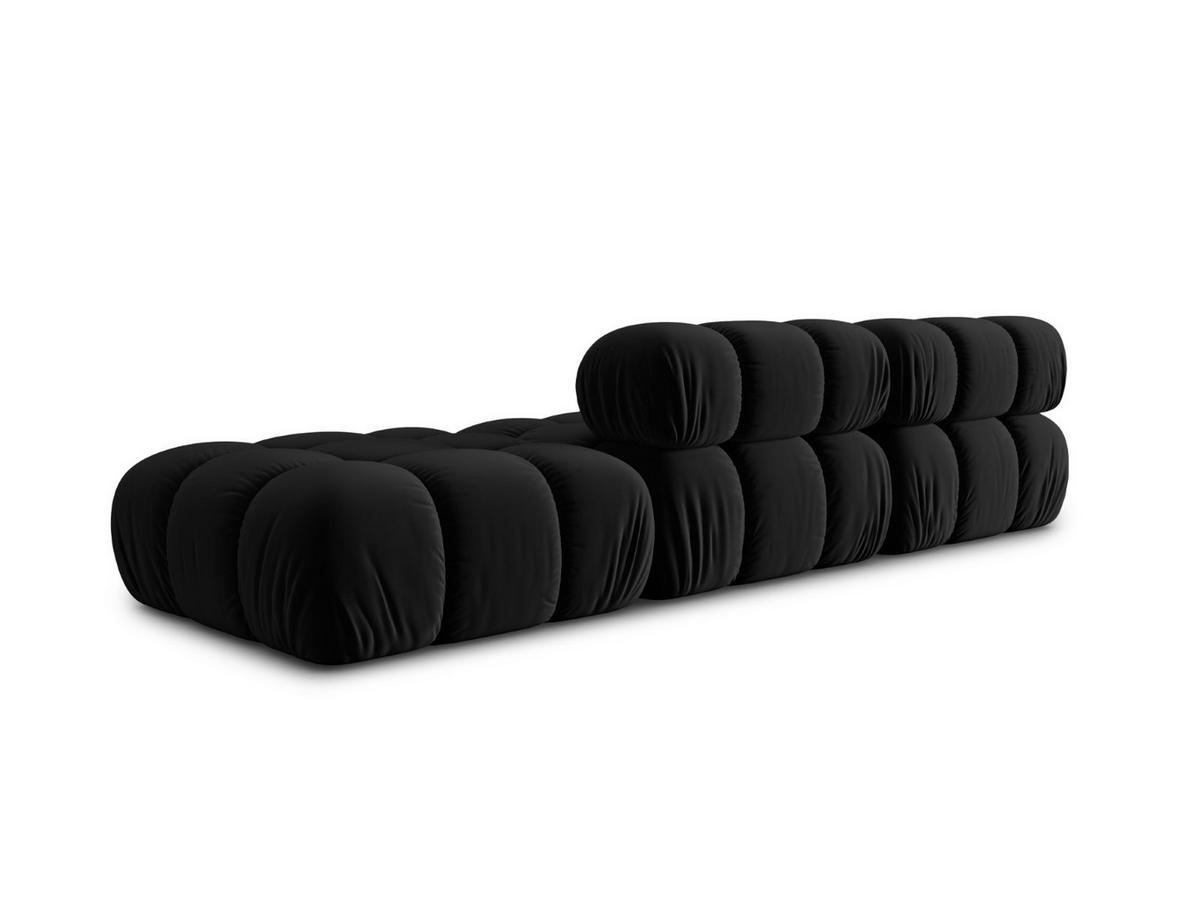 MODULARES-SOFA rechts Bellis aus Samt schwarz 4 Sitzplätze - Schwarz, Textil (94/63/282cm) - Micadoni