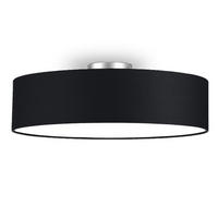 DECKENLAMPE Ø60cm, Lampenschirm Stoff Schwarz - Schwarz, Textil (60/60/17cm) - meineWunschleuchte