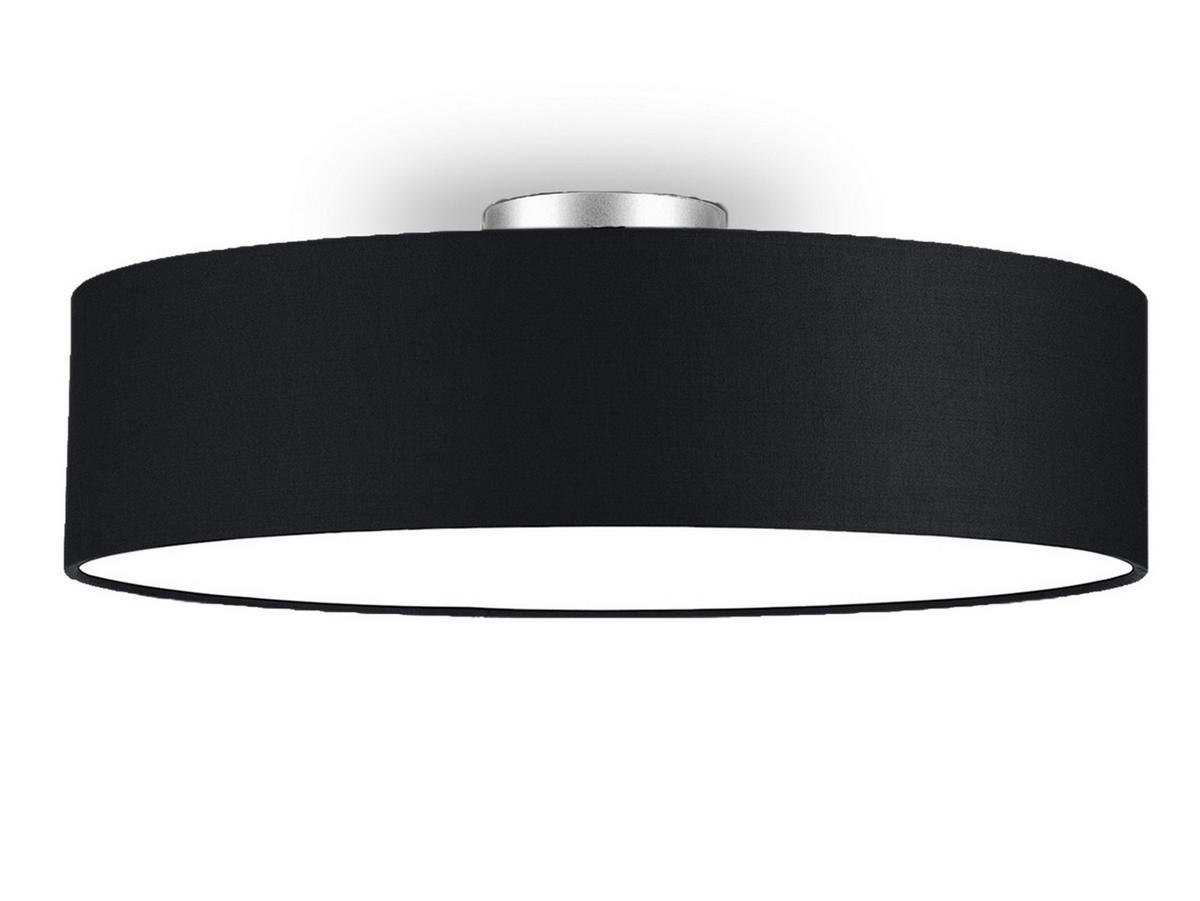 DECKENLAMPE Ø60cm, Lampenschirm Stoff Schwarz - Schwarz, Textil (60/60/17cm) - meineWunschleuchte