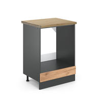 HERDUMBAUSCHRANK R-Line Goldkraft Eiche 60 cm, AP Eiche - Honigeiche/Anthrazit, Holzwerkstoff (60/81.6/60cm) - Vicco